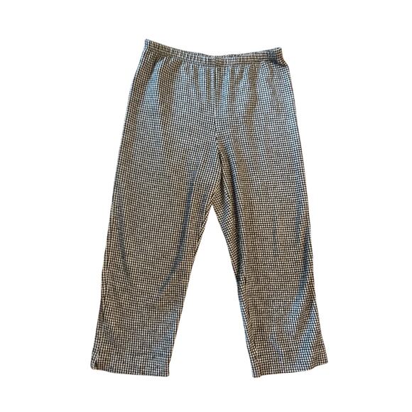 Women XL Bryn Walker Pull-On Houndstooth Print Wool Blend Pants Black White - Picture 1 of 8